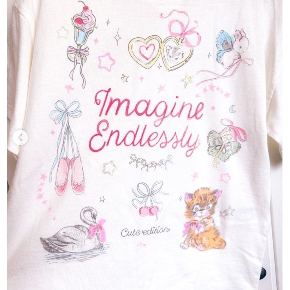 Zara Girls Short Sleeve T Shirt Sz 13/14 Coquette Girly Bows Cats Bunny Cute